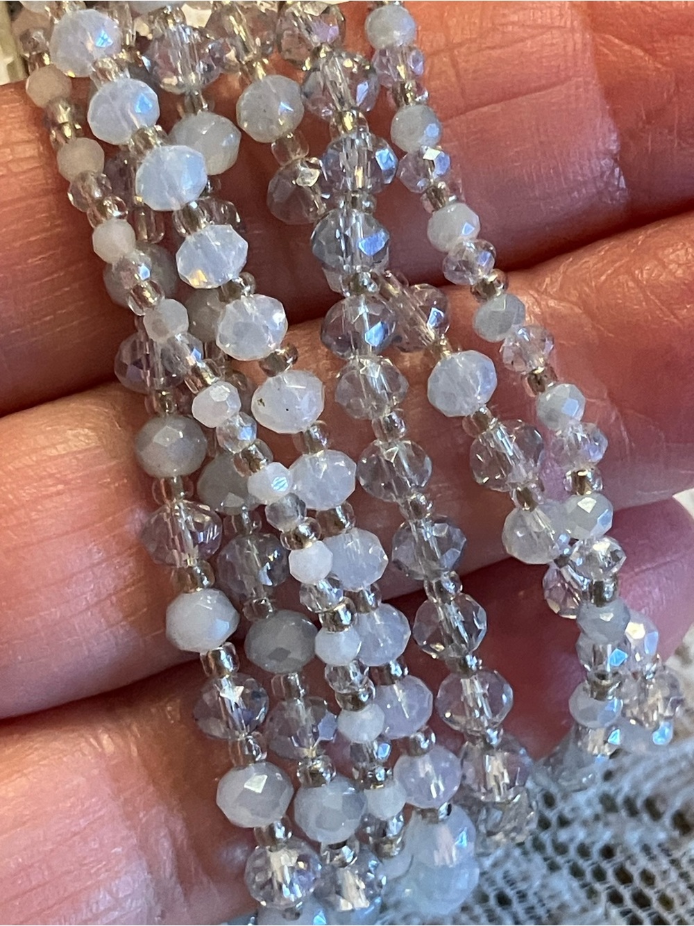 CUT CRYSTAL AND AB CRYSTAL BRACELETS AND EARRINGS - Picture 3 of 14
